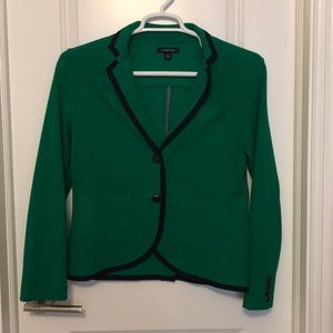 Lands’ End blazer, kelly green with navy blue trim